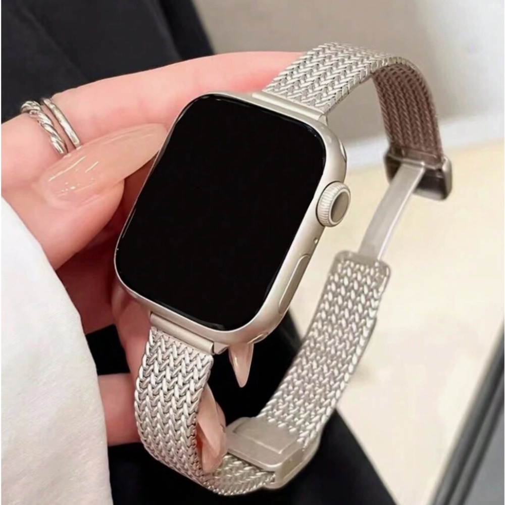 Silver Metal Strap Suitable For 38/40/41mm Smart Watch